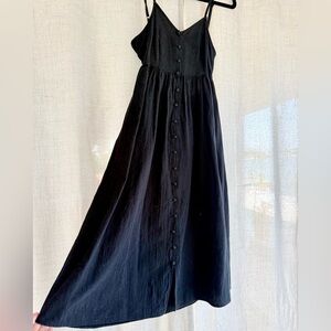 Black Midi Dress w/ Tie Back & Spaghetti Straps, Size XS